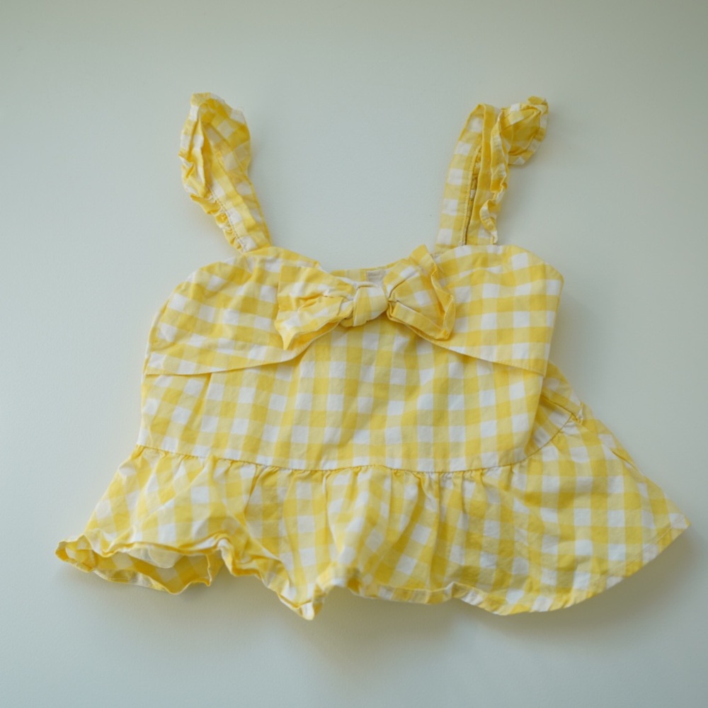 Janie and Jack Gingham Bow Top for little girls size 3